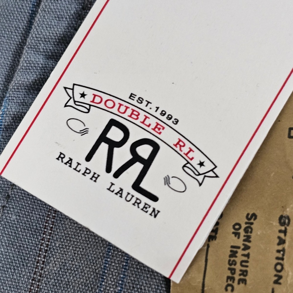 RRL Ralph Lauren Field Fit Chino Pants Mens 38x32 Maitland Stripe Grey 395 MSRP - Picture 7 of 16